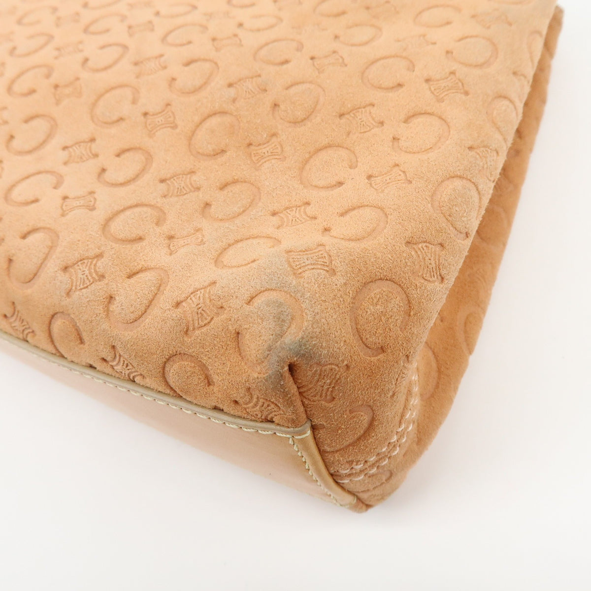 Celine C Macadam Suede Beige Suede Handbag (Pre-Owned)