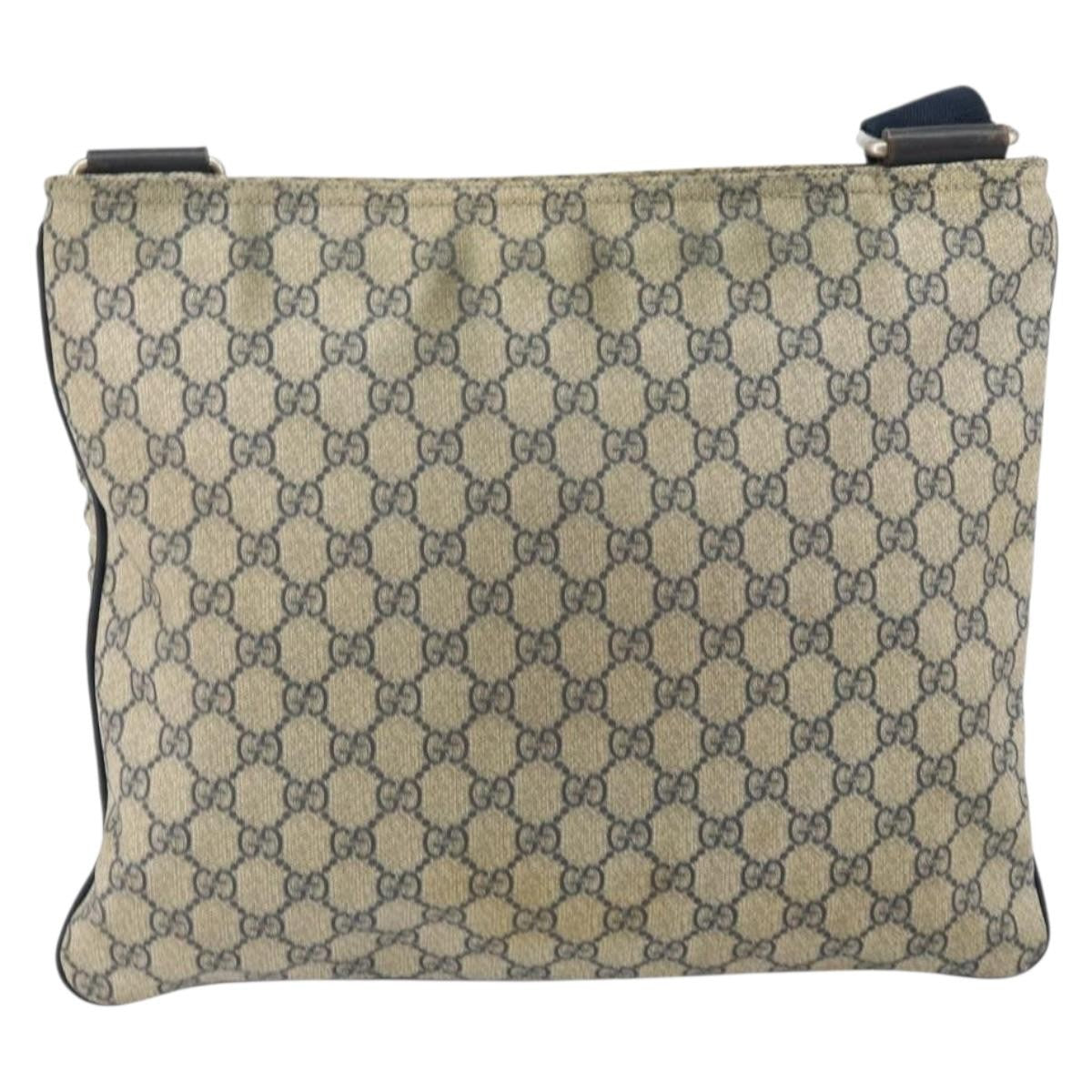 Gucci Zip Top Messenger Gg Coated Canvas Navy Pvc Shoulder Bag Bag (Pre-Owned)