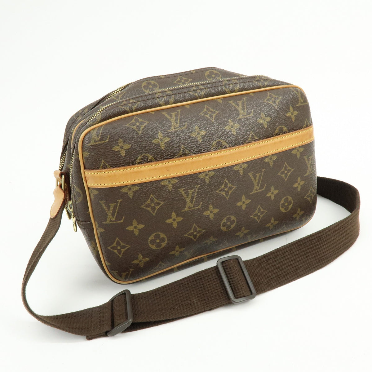 Louis Vuitton Reporter Monogram Canvas Brown Canvas Shoulder Bag Bag (Pre-Owned)