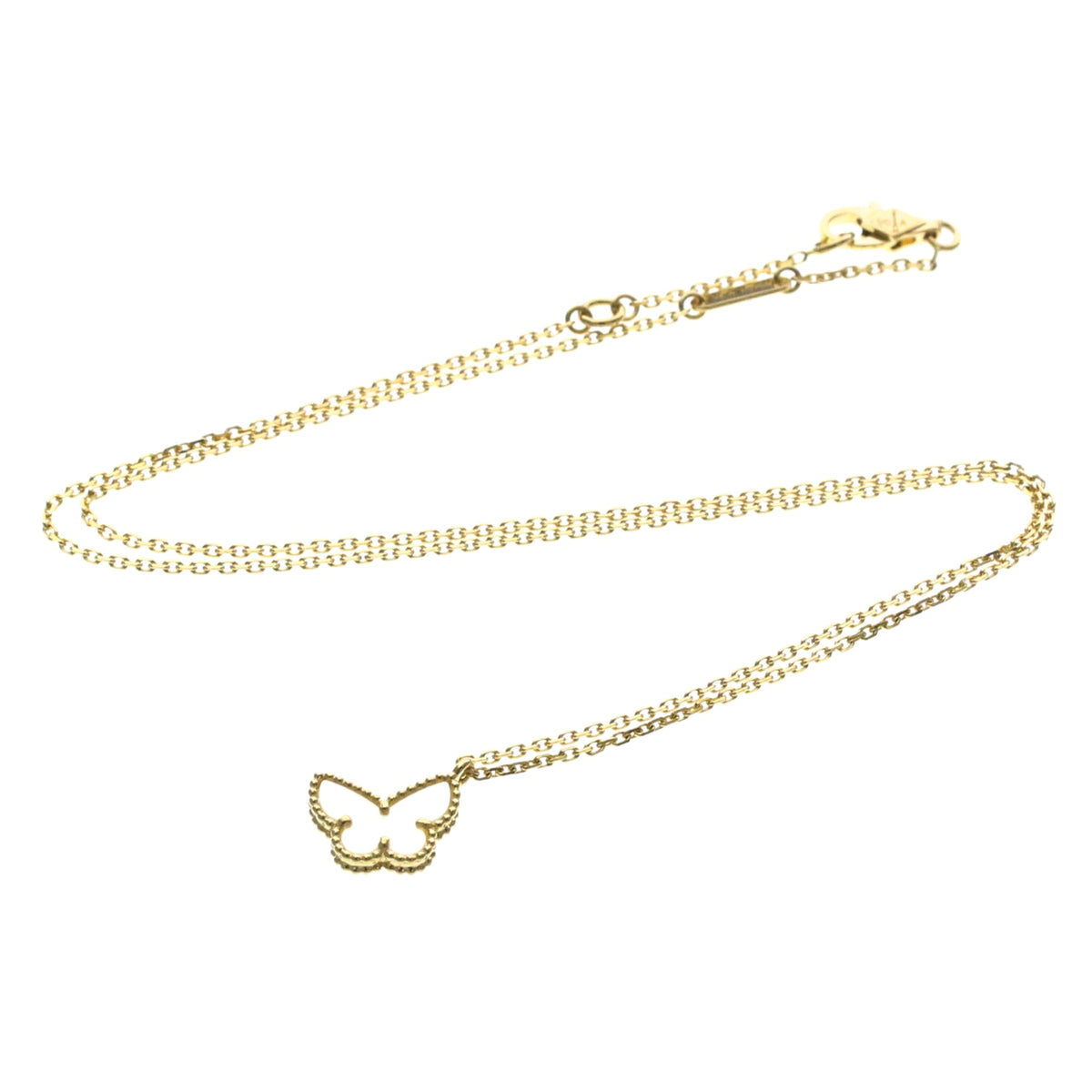 Van Cleef & Arpels Sweet Alhambra Butterfly Pendant 18K White Gold With Turquoise Gold Yellow_Gold Necklace Jewelry (Pre-Owned)