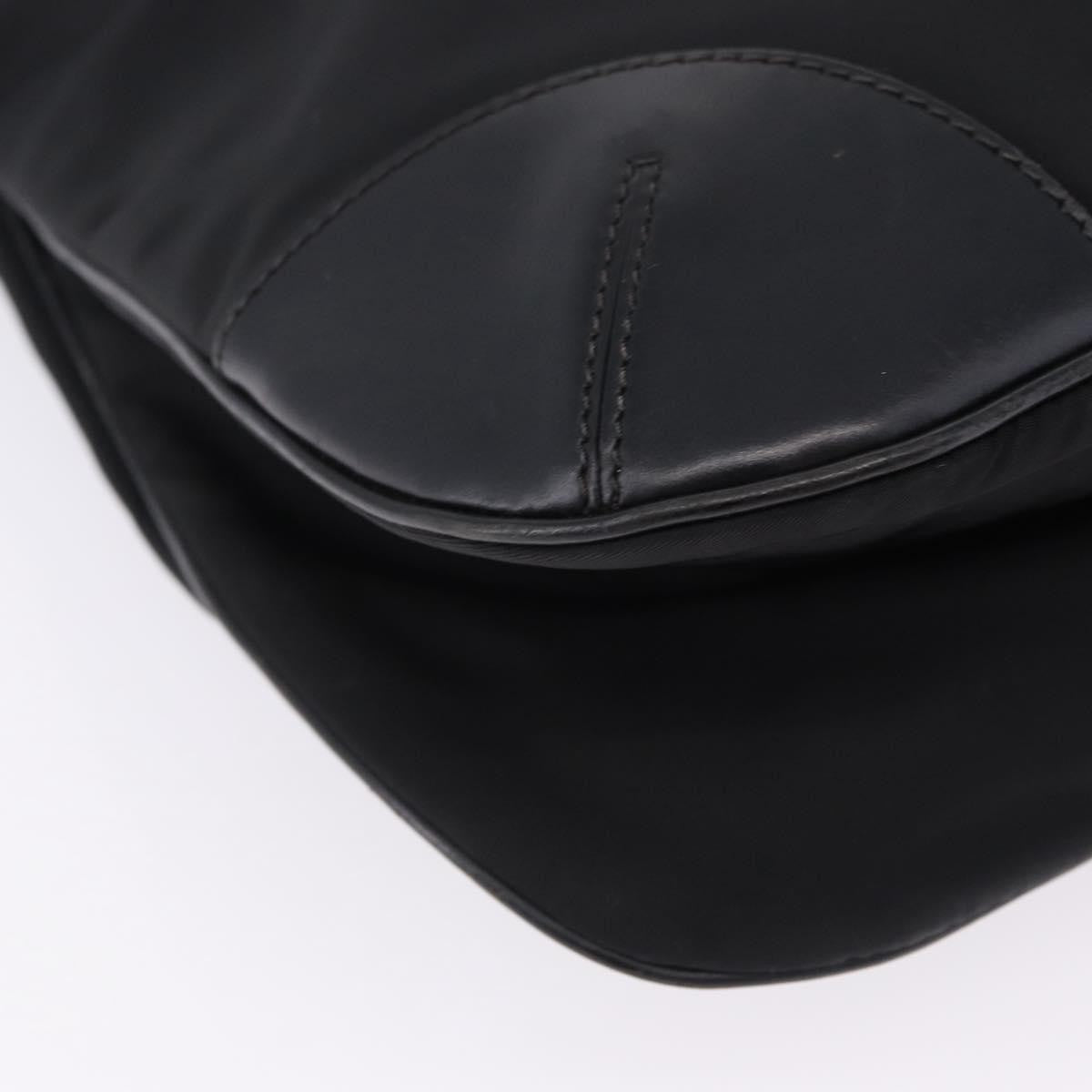 Prada Zip Messenger Tessuto With Leather Black Nylon Handbag (Pre-Owned)