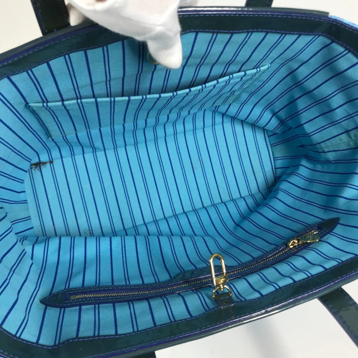 Louis Vuitton Blossom Tote Patent Leather Blue Patent_Leather Handbag (Pre-Owned)