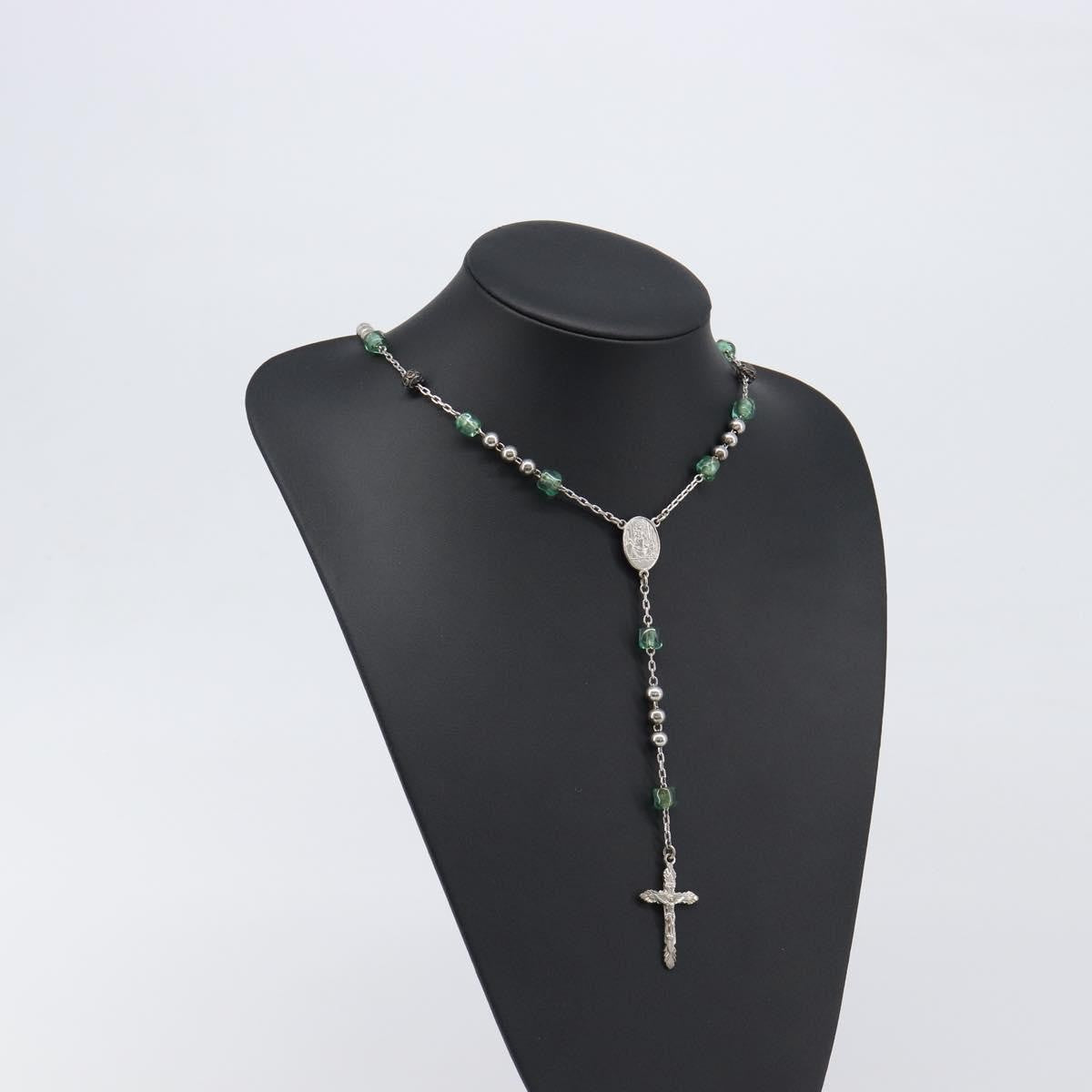 Dolce & Gabbana Cross Pendant Metal With Crystals, Enamel And Faux Pearls Silver Metal Necklace Jewelry (Pre-Owned)