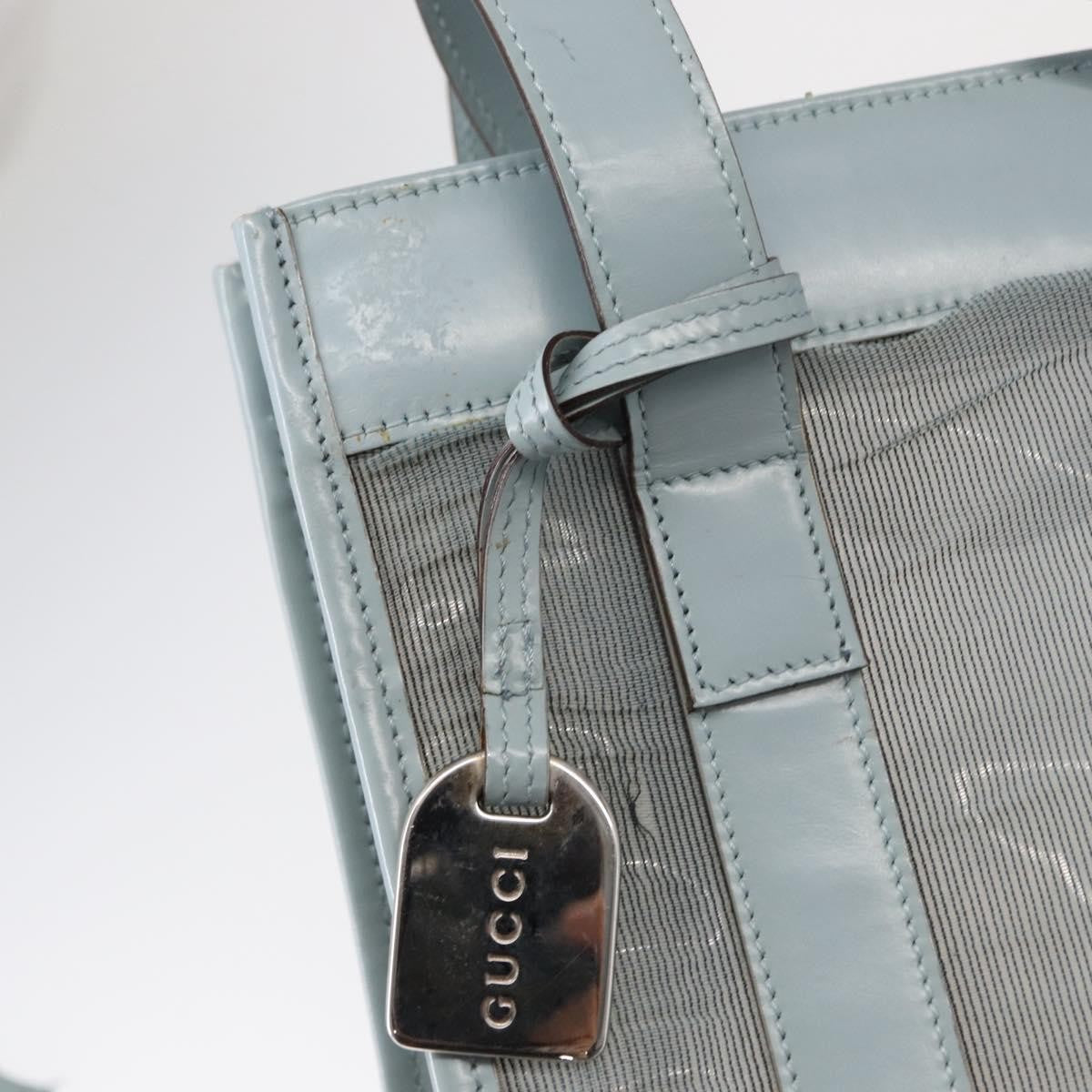 Gucci Vintage Tote Leather Blue Leather Tote Bag Bag (Pre-Owned)