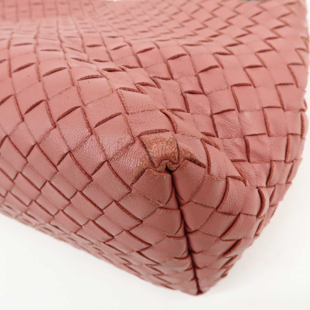 Bottega Veneta Bella Intrecciato Nappa Pink Leather Tote Bag Bag (Pre-Owned)