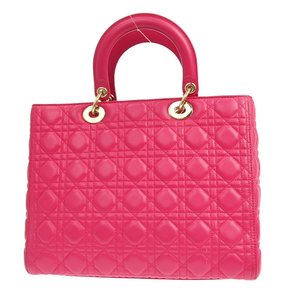 Christian Dior Lady Dior Cannage Pink Leather Handbag (Pre-Owned)