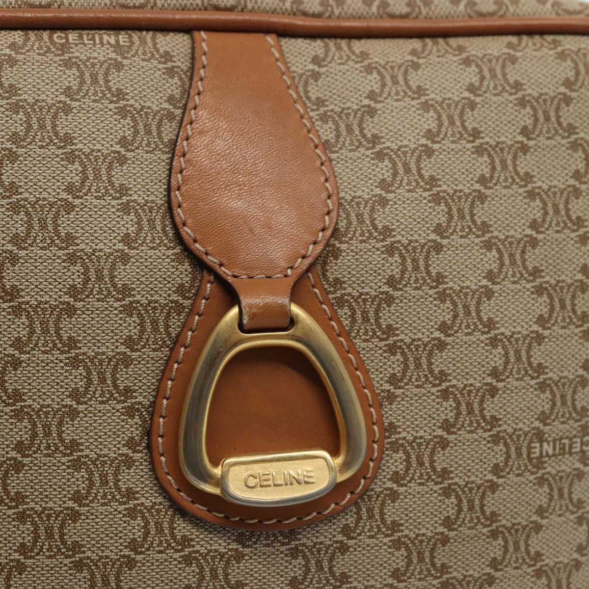Celine Vintage Macadam Canvas And Leather Beige Canvas Shoulder Bag Bag (Pre-Owned)