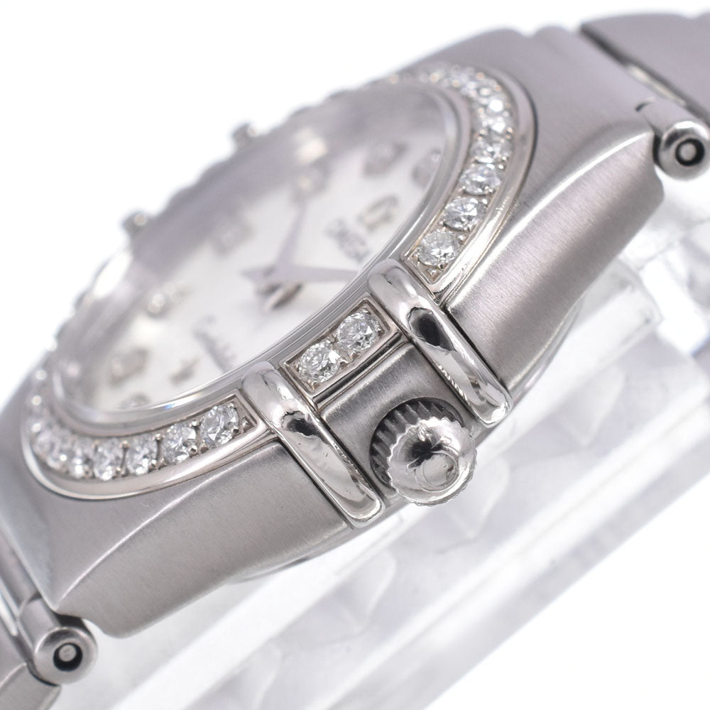 Omega Constellation Quartz Stainless Steel With Diamond Bezel And Markers Watch (Pre-Owned)