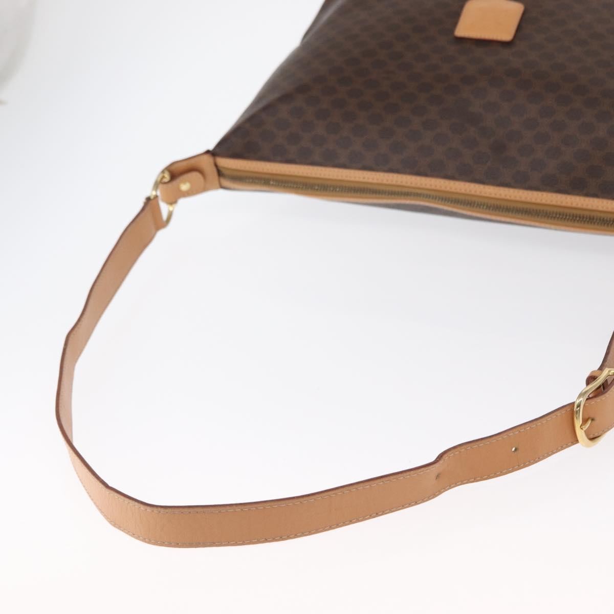 Celine Vintage Macadam Canvas And Leather Brown Canvas Shoulder Bag Bag (Pre-Owned)