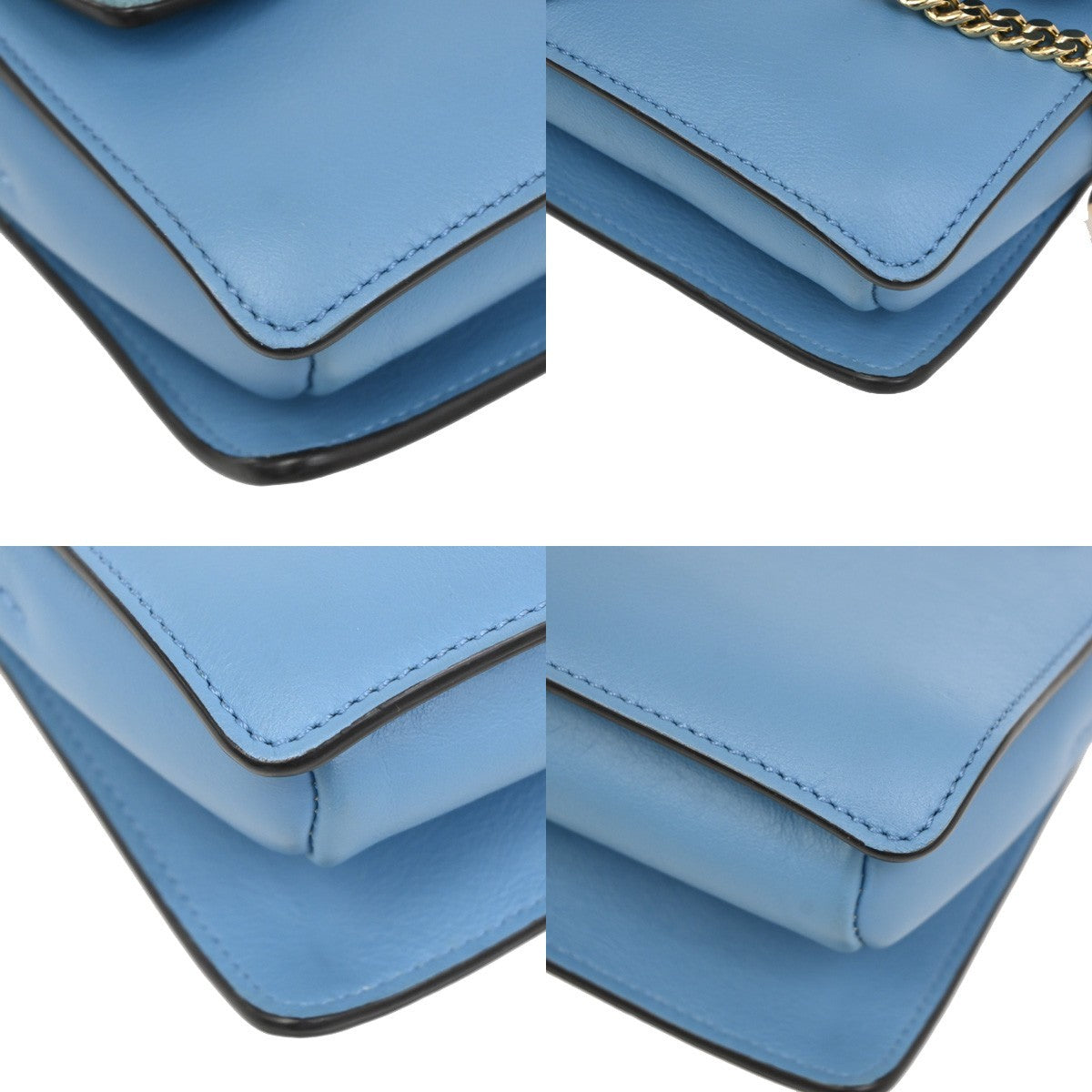 Chloe Faye Leather And Suede Blue Leather Shoulder Bag Bag (Pre-Owned)