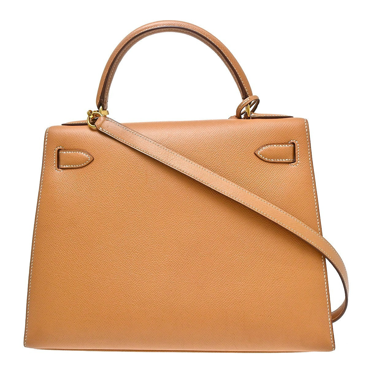 Hermes Kelly Beige Courchevel With Gold Hardware Beige Leather Handbag (Pre-Owned)