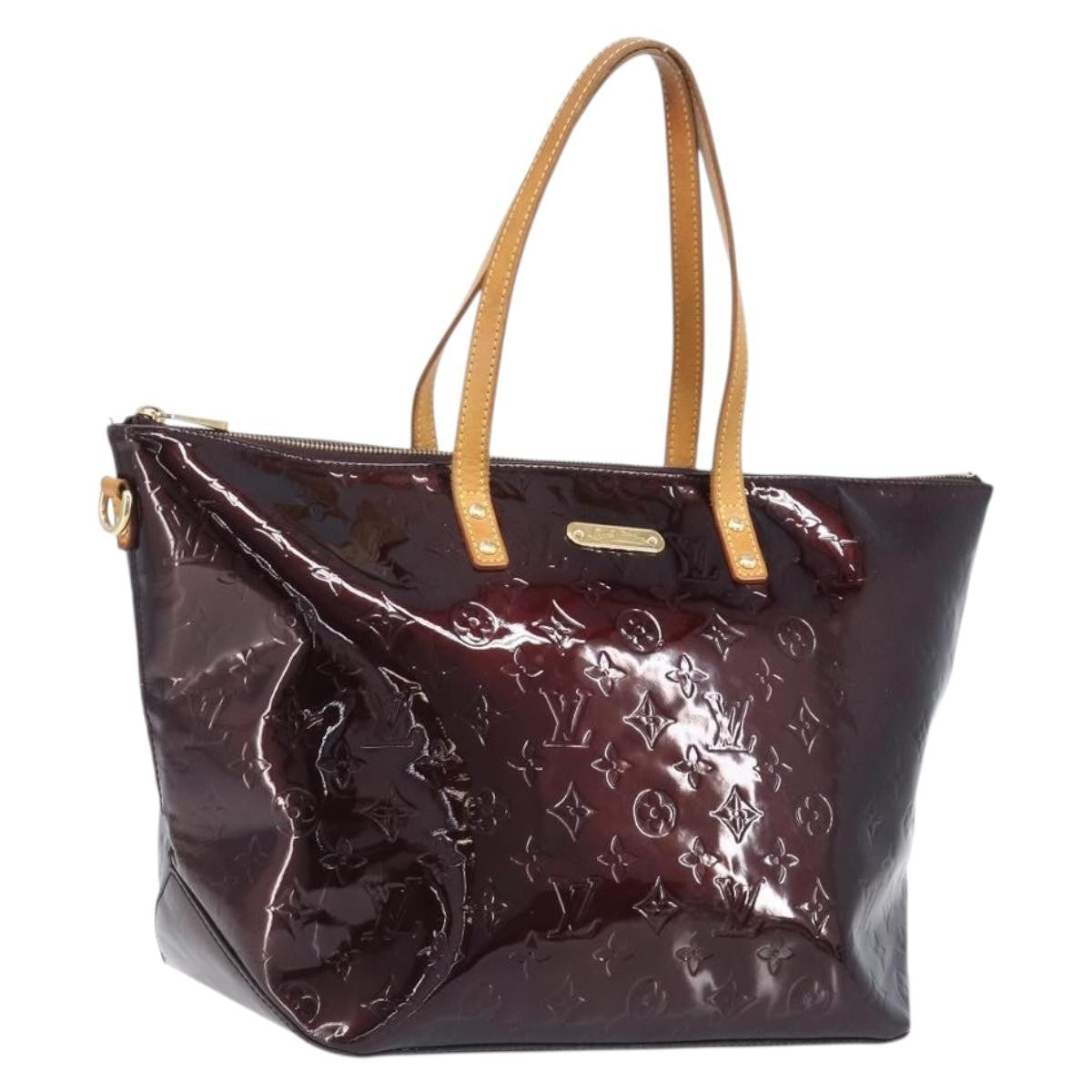 Louis Vuitton Bellevue Monogram Vernis Burgundy Patent_Leather Handbag (Pre-Owned)