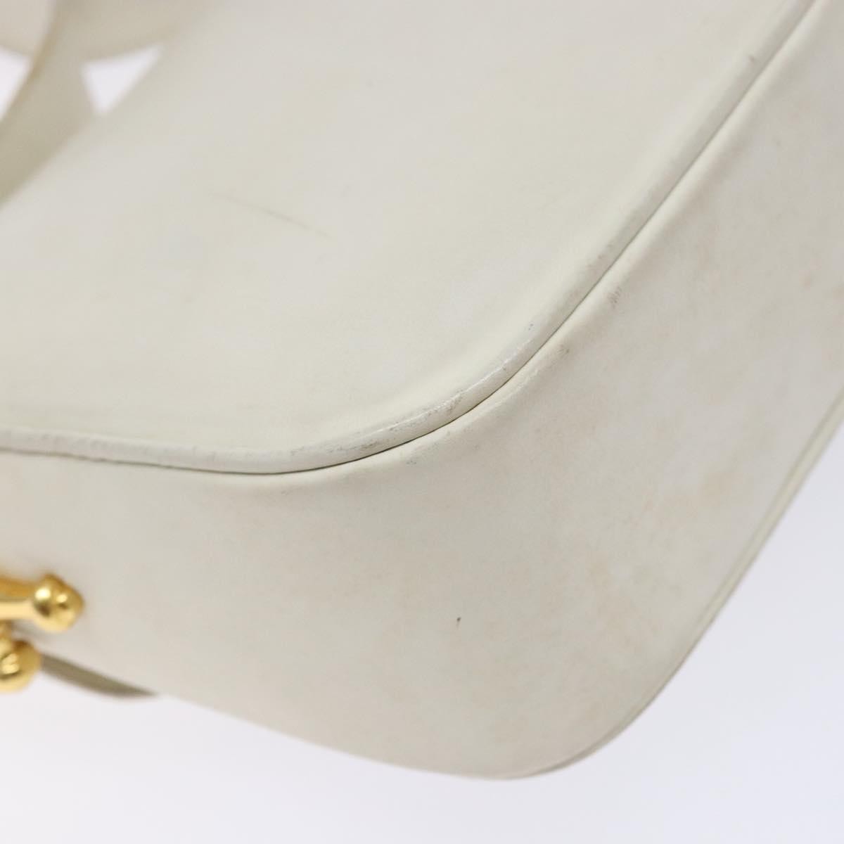 Celine Shoulder Leather White Leather Shoulder Bag Bag (Pre-Owned)