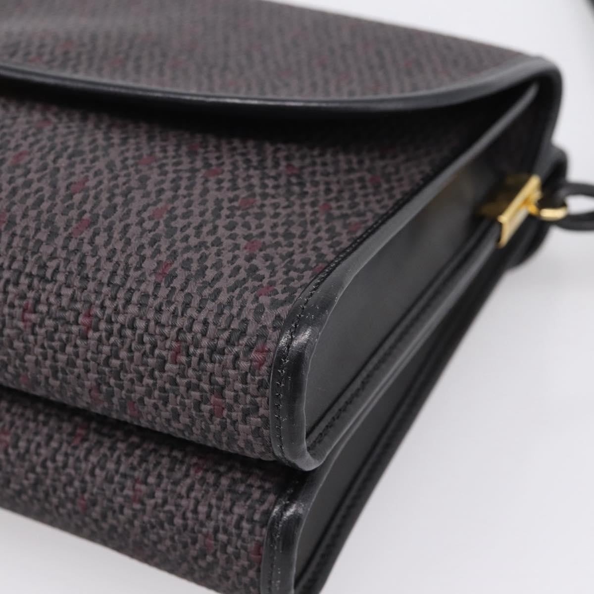 Saint Laurent Vintage Shoulder Bag Leather Gray Canvas Shoulder Bag Bag (Pre-Owned)