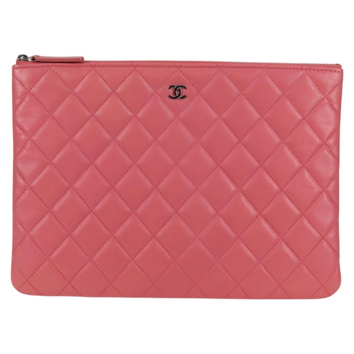 Chanel Cc Casino O Case Clutch Quilted Lambskin Pink Leather Clutche & Pouche Bag (Pre-Owned)