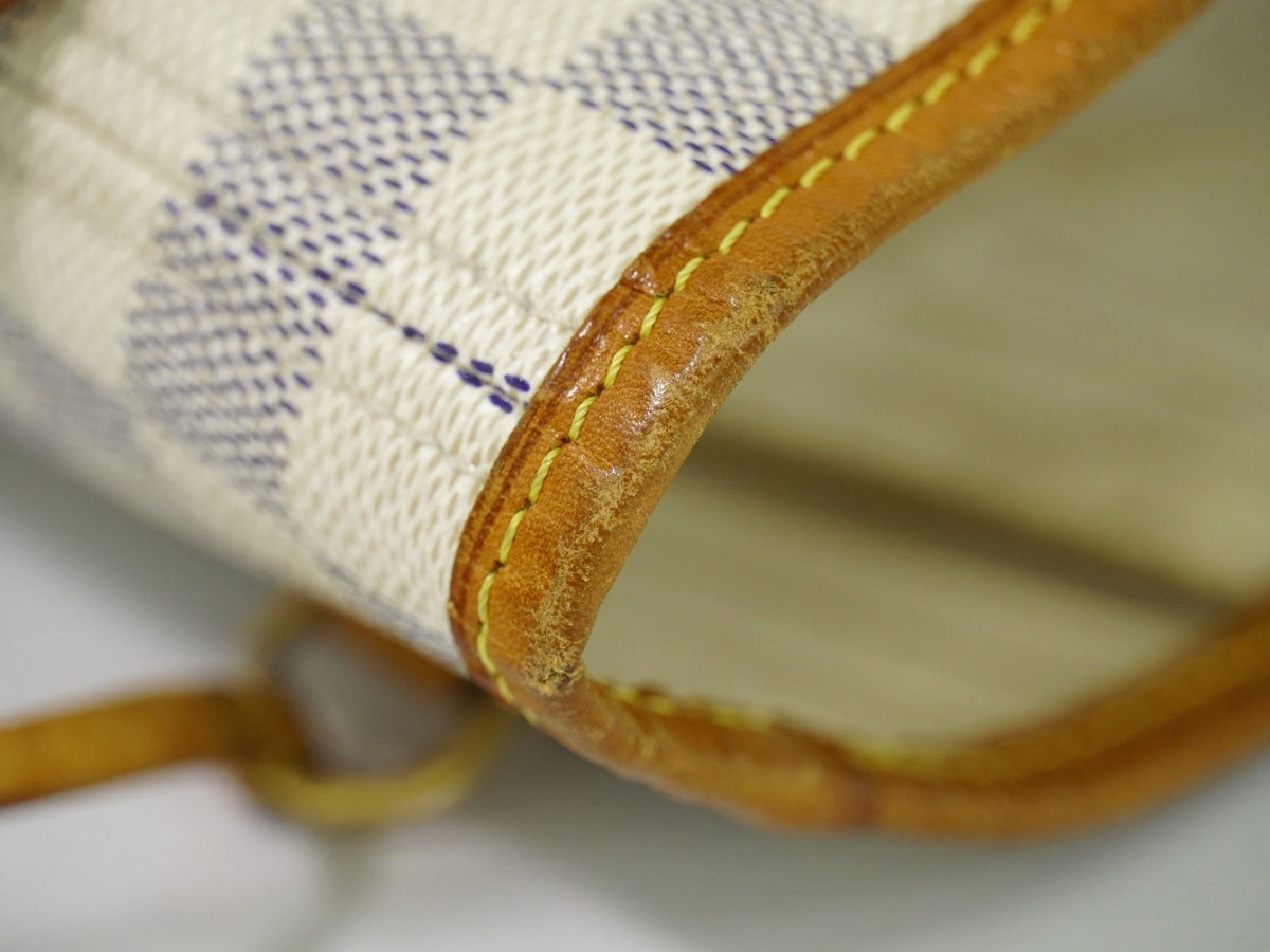 Louis Vuitton Neverfull Damier White Canvas Tote Bag Bag (Pre-Owned)