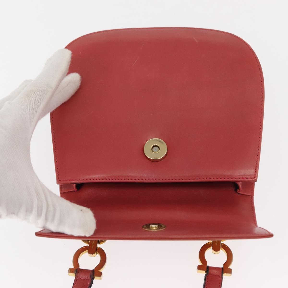 Salvatore Ferragamo Gancini Leather Pink Leather Shoulder Bag Bag (Pre-Owned)