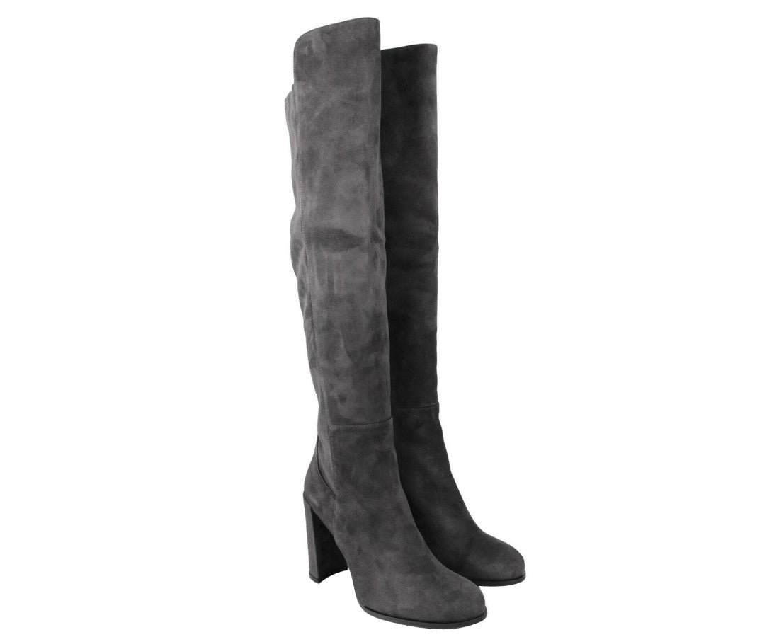 Stuart Weitzman Women's Alljill Anthracite Suede Over The Knee Boot