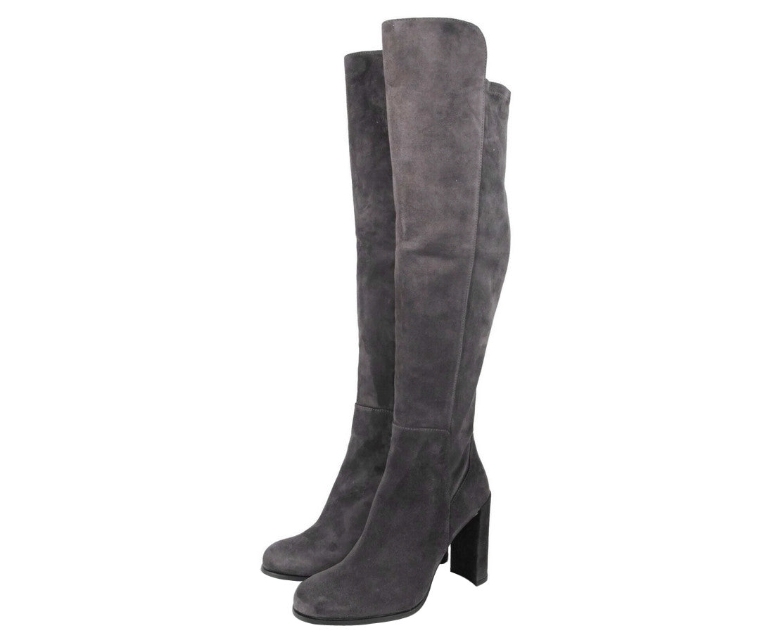 Stuart Weitzman Women's Alljill Anthracite Suede Over The Knee Boot