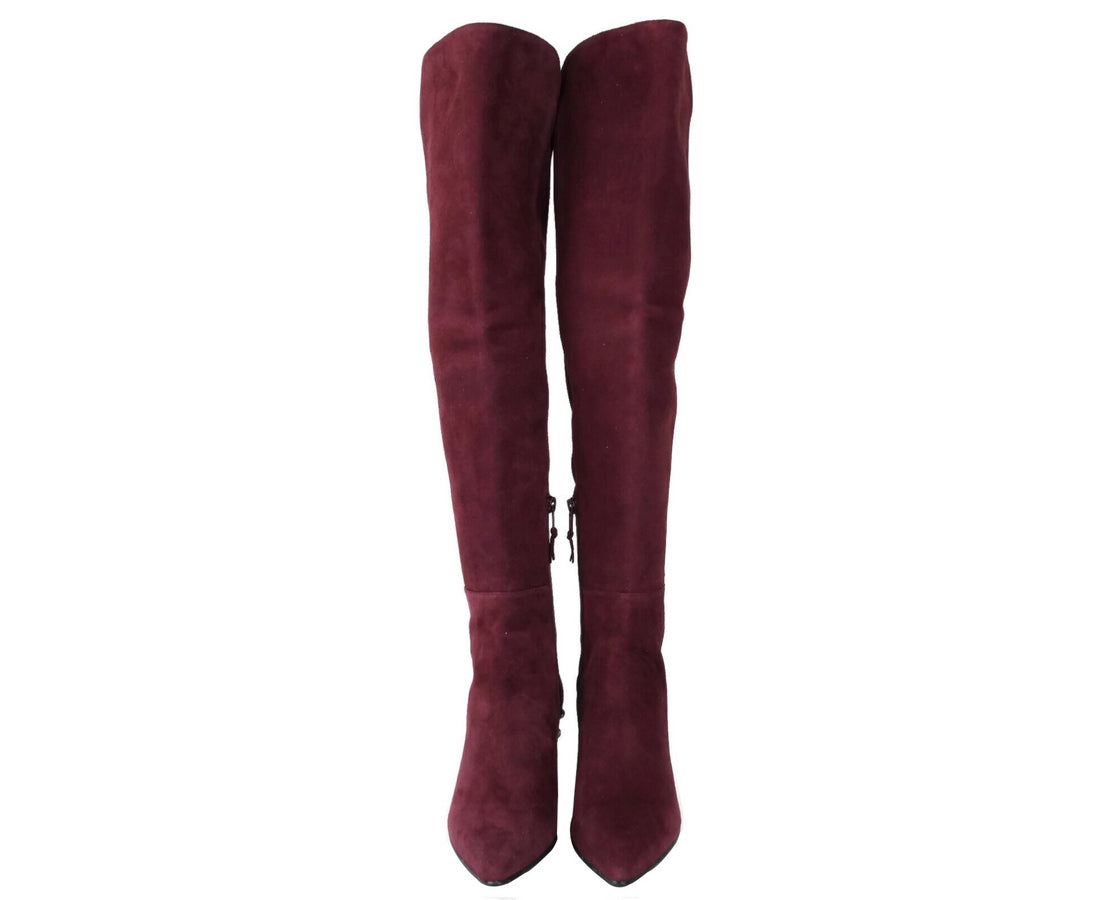 Stuart Weitzman Women's Bordeaux Suede Knee High Boot