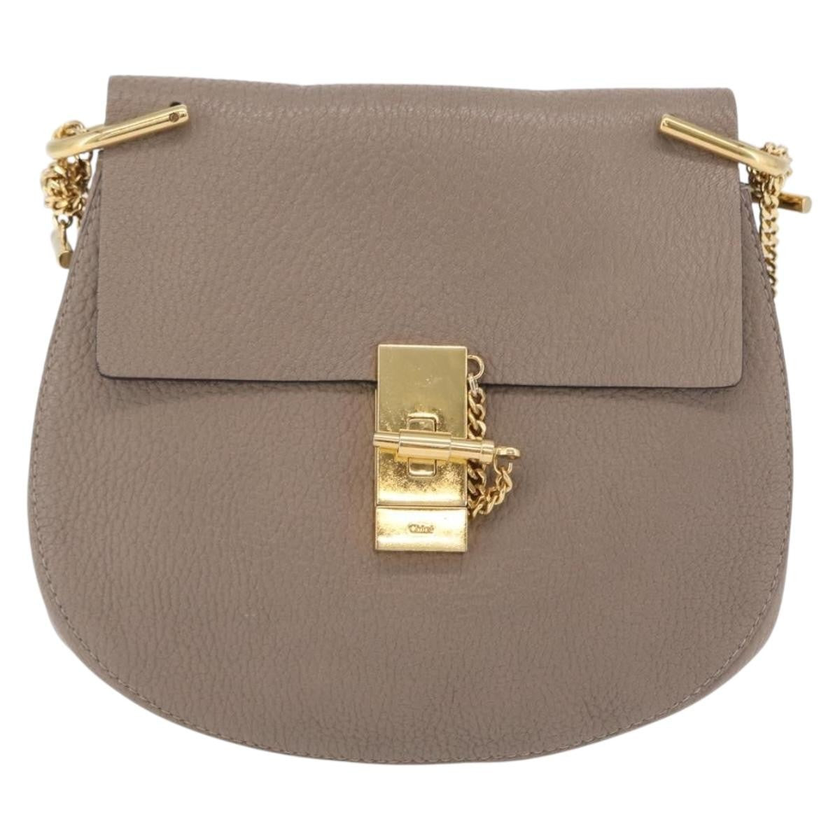 Chloe Drew Leather Beige Leather Crossbody Bag Bag (Pre-Owned)