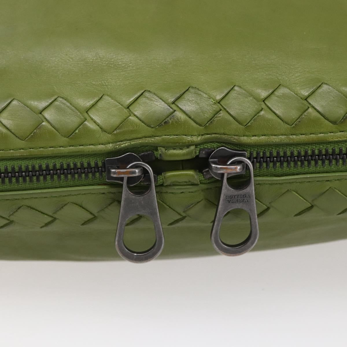 Bottega Veneta Intrecciato Leather Green Leather Shoulder Bag Bag (Pre-Owned)