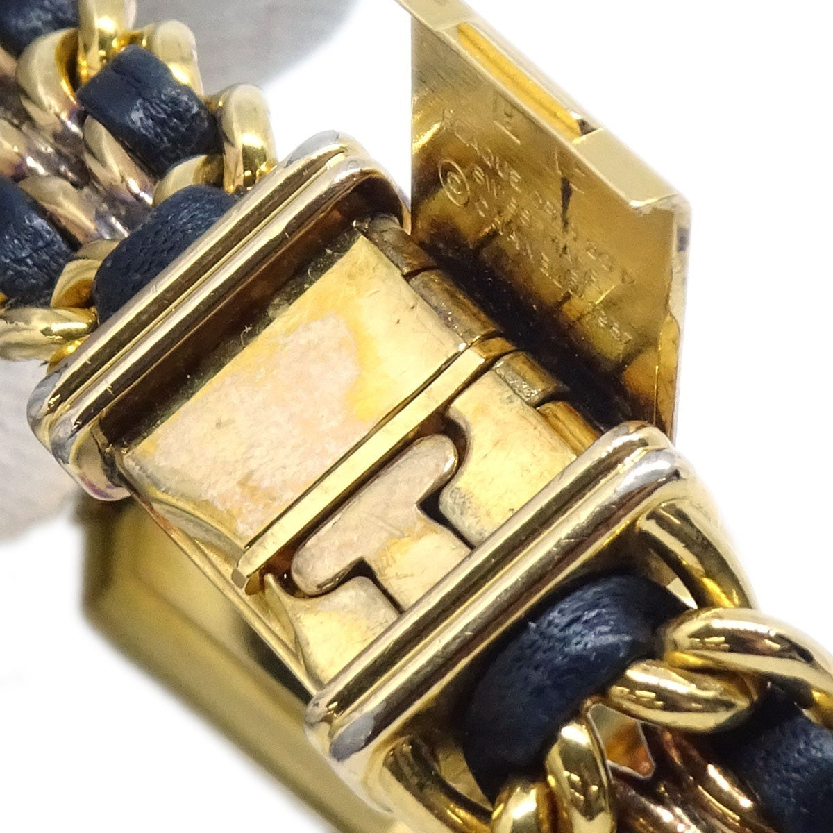 Chanel Premiere Rock Quartz Plated Metal And Leather Watch (Pre-Owned)