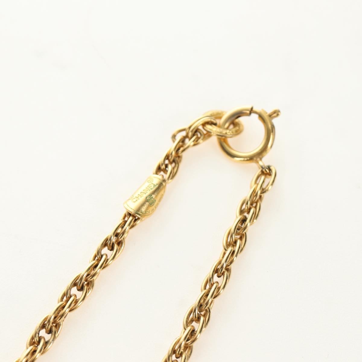 Chanel Cc Pendant Metal With Crystals Gold Metal Necklace Jewelry (Pre-Owned)