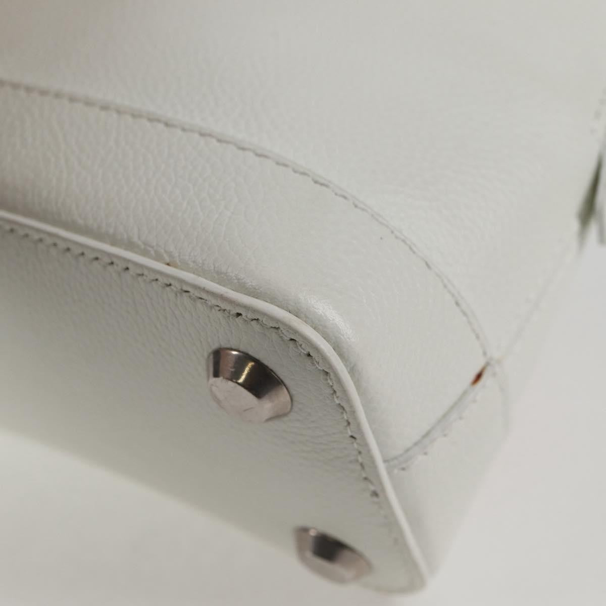 Balenciaga Logo Ville Leather White Leather Handbag (Pre-Owned)