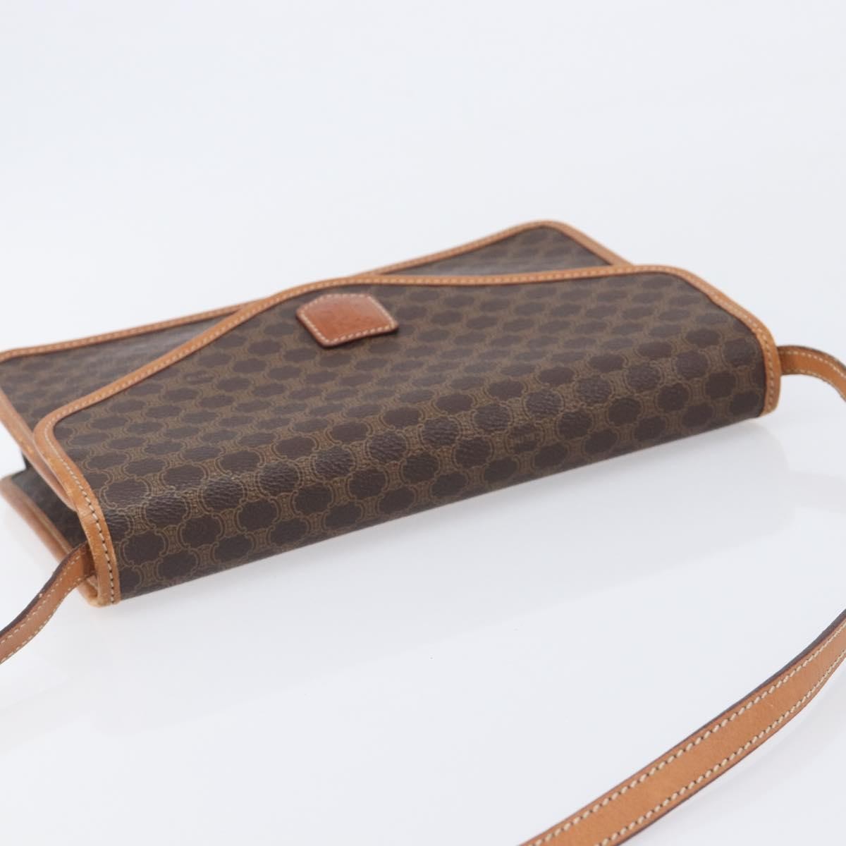 Celine Macadam Shoulder Canvas Brown Canvas Crossbody Bag Bag (Pre-Owned)