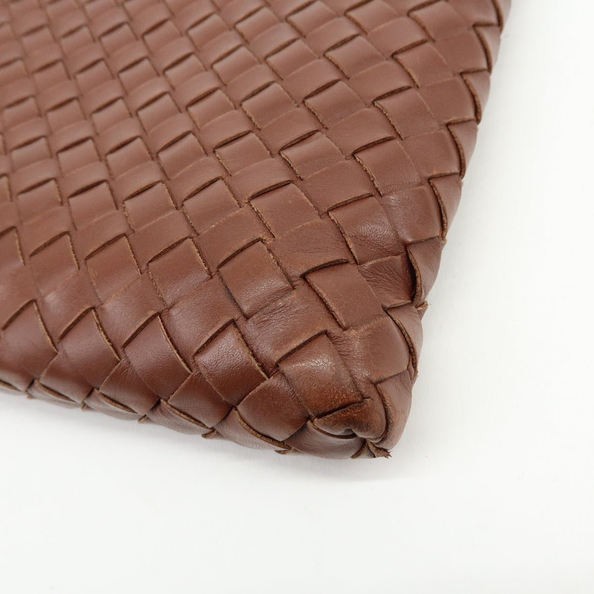 Bottega Veneta Flat Messenger Intrecciato Nappa Brown Leather Handbag (Pre-Owned)