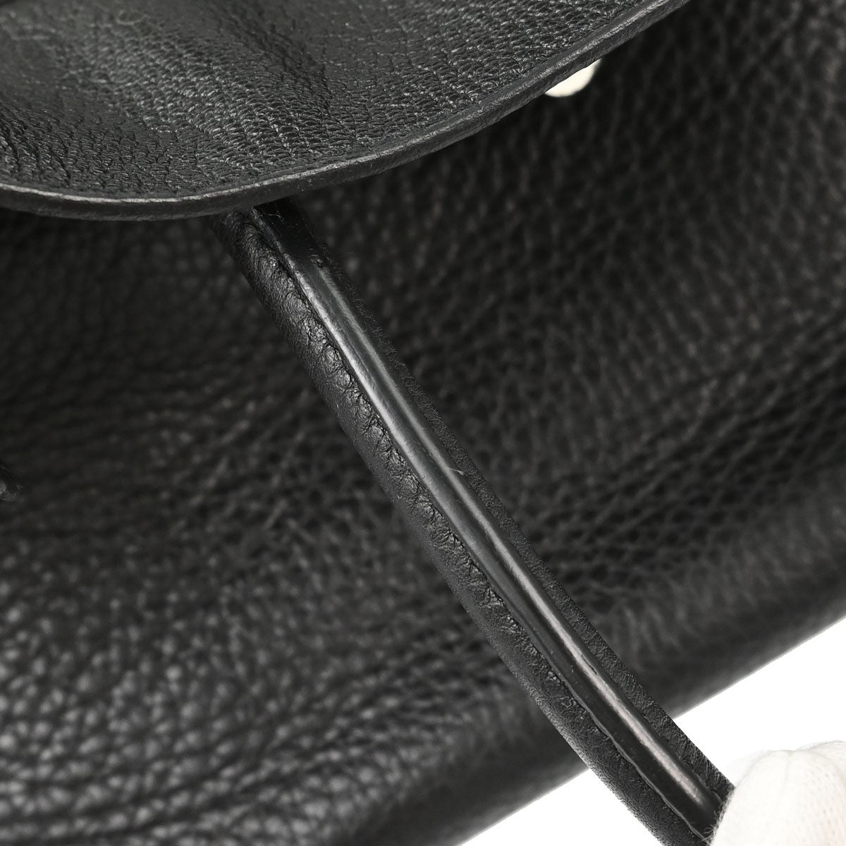 Hermes Birkin Black Clemence With Palladium Hardware Black Leather Handbag (Pre-Owned)