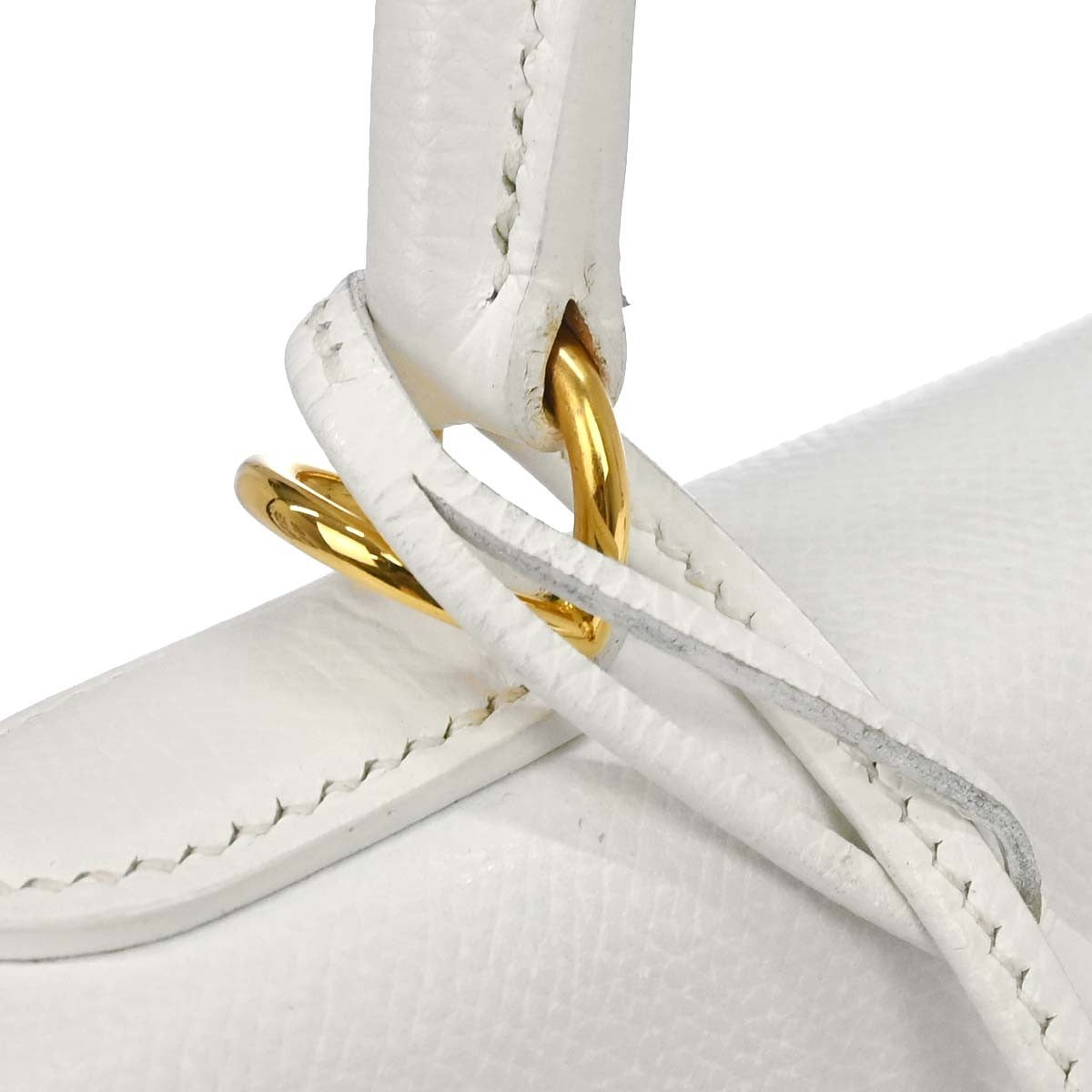 Hermes Kelly Light Epsom With Gold Hardware White Leather Handbag (Pre-Owned)