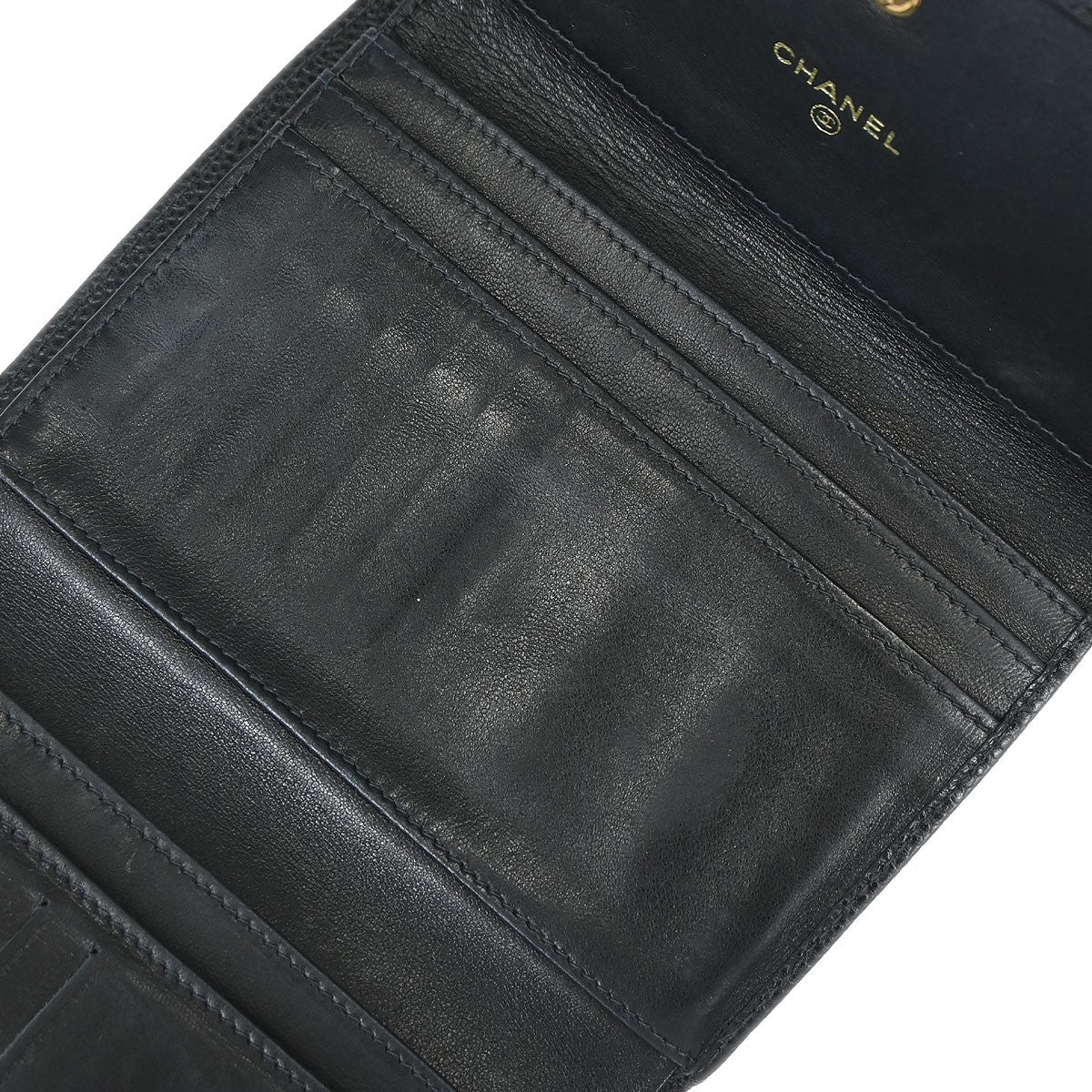 Chanel Timeless Cc French Caviar Black Calfskin Wallets Accessory (Pre-Owned)