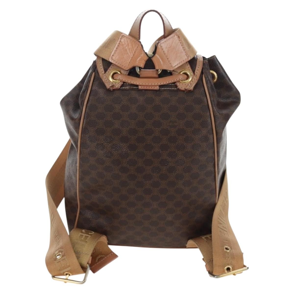 Celine Vintage Macadam Canvas Brown Canvas Backpack Bag (Pre-Owned)