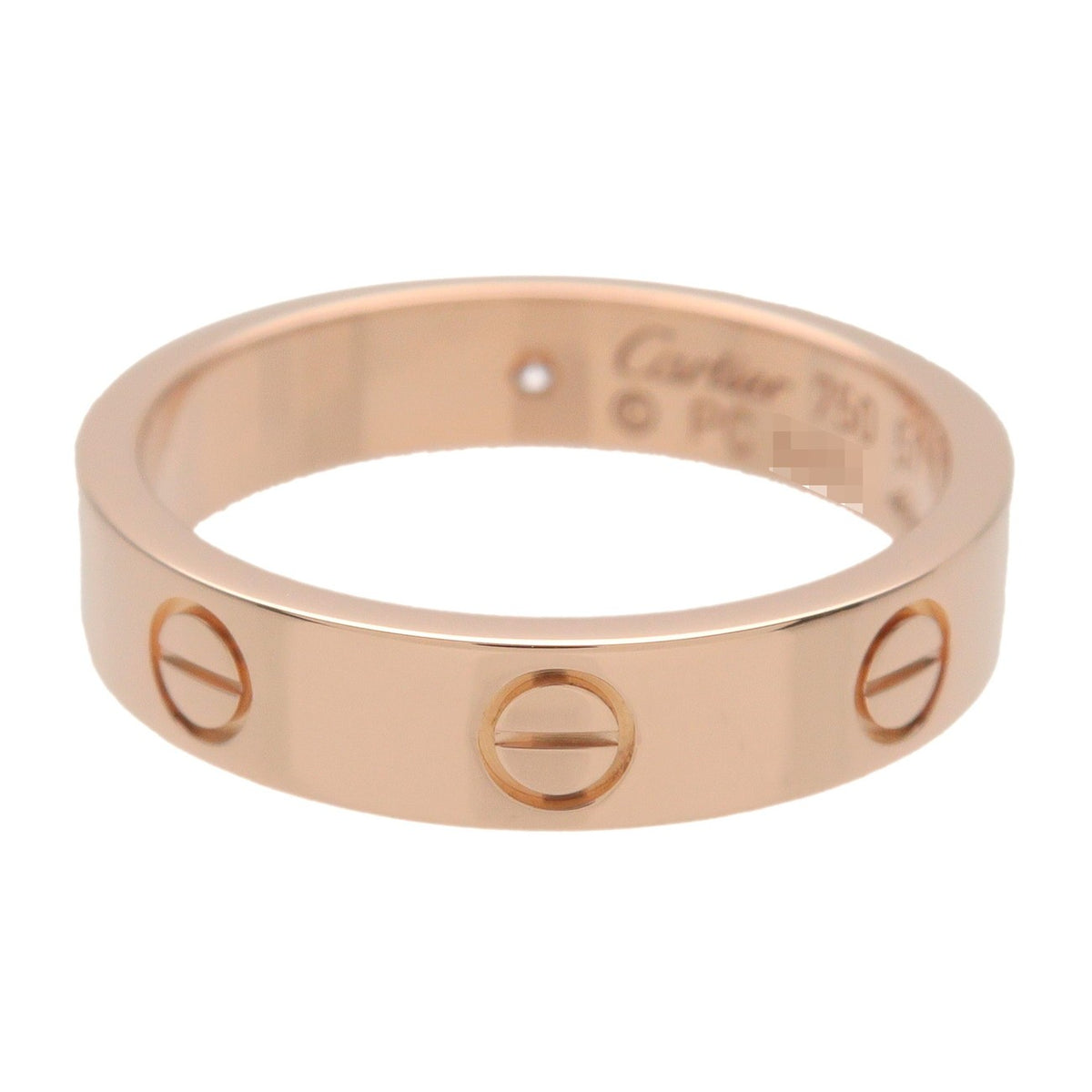 Cartier Love Wedding Band 1 Diamond 18K Rose Gold With Diamond Gold Rose_Gold Ring Jewelry (Pre-Owned)