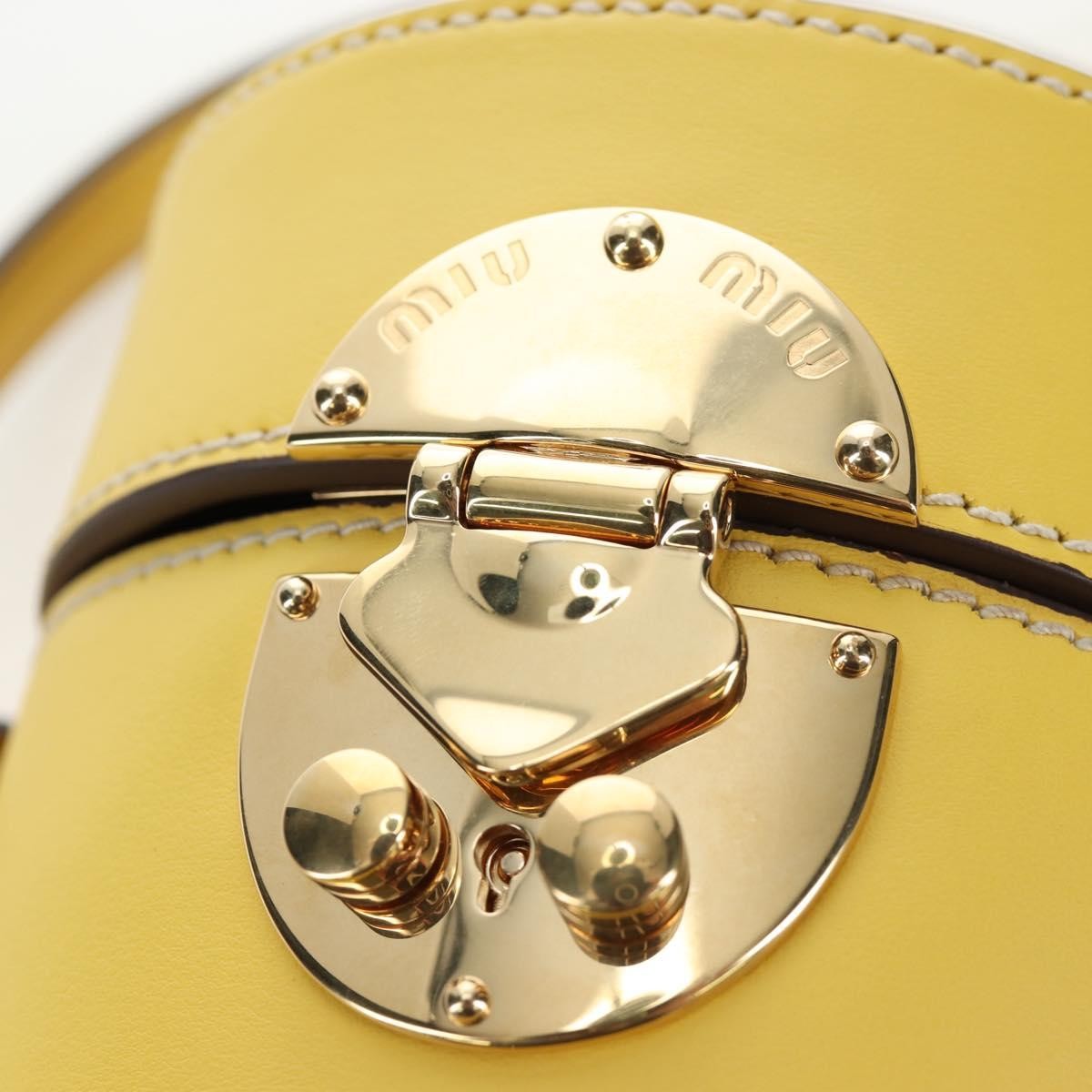 Miu Miu Vintage Leather Yellow Leather Handbag (Pre-Owned)