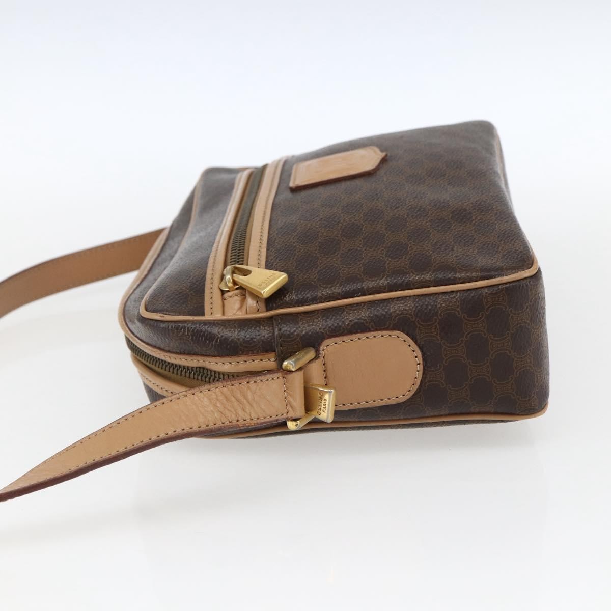Celine Vintage Macadam Canvas And Leather Brown Canvas Shoulder Bag Bag (Pre-Owned)