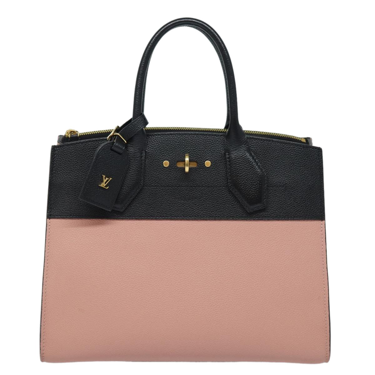 Louis Vuitton City Steamer Leather Black Leather Handbag (Pre-Owned)