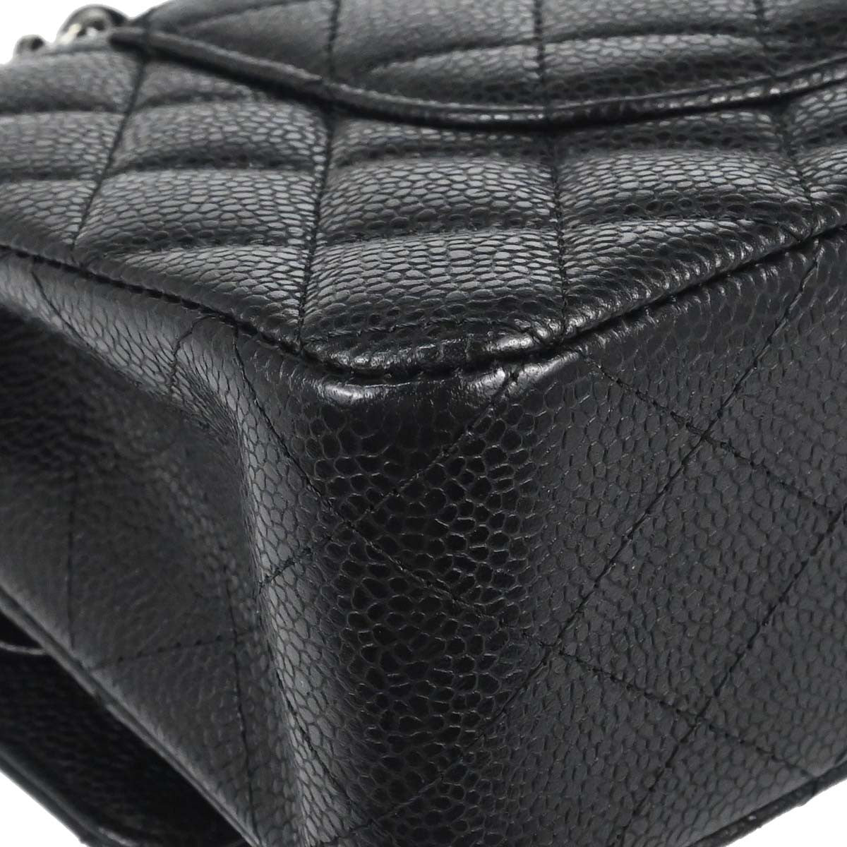Chanel Timeless - Classic Double Flap Quilted Caviar Black Calfskin Shoulder Bag Bag (Pre-Owned)