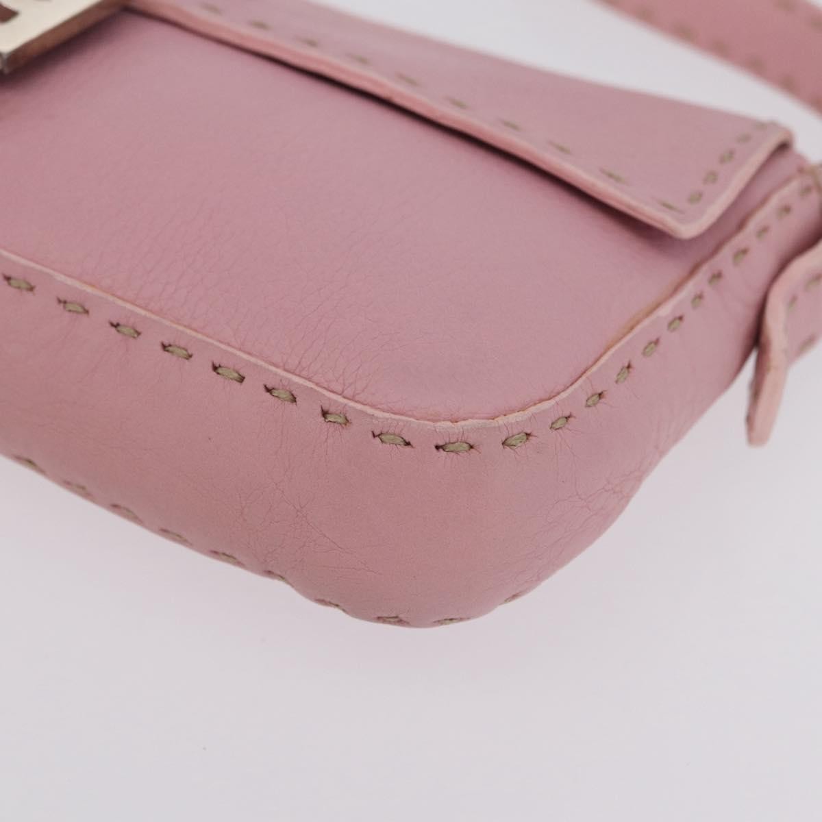 Fendi Selleria Baguette Leather Pink Leather Handbag (Pre-Owned)