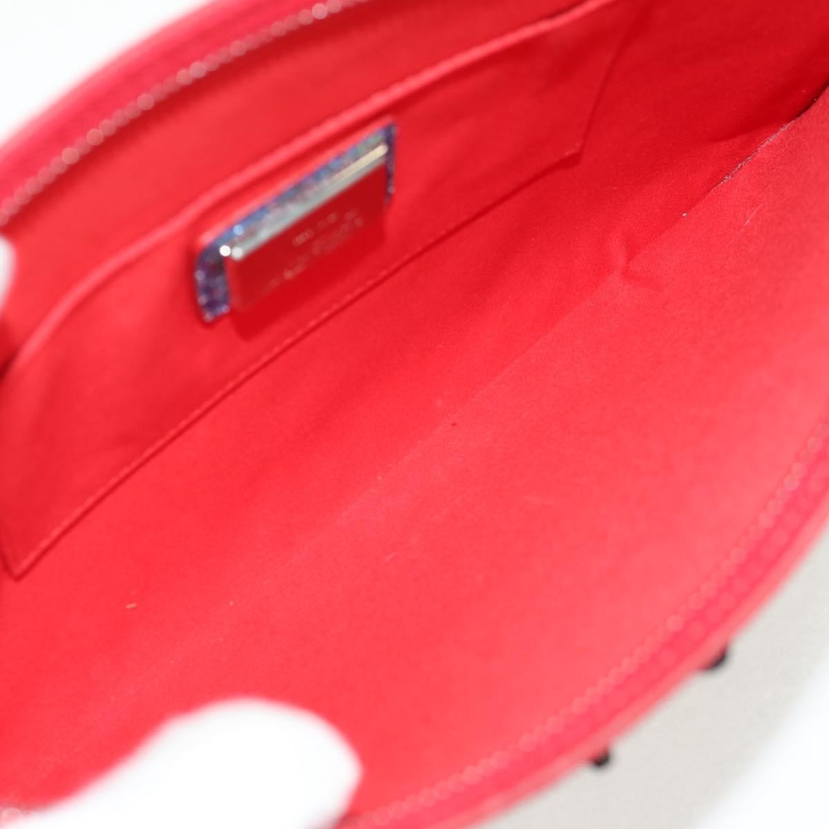 Christian Louboutin Loubiclutch Spiked Printed Leather Red Canvas Shoulder Bag Bag (Pre-Owned)