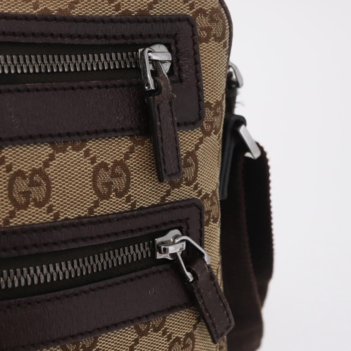 Gucci Front Zip Messenger Gg Coated Canvas Beige Canvas Crossbody Bag Bag (Pre-Owned)
