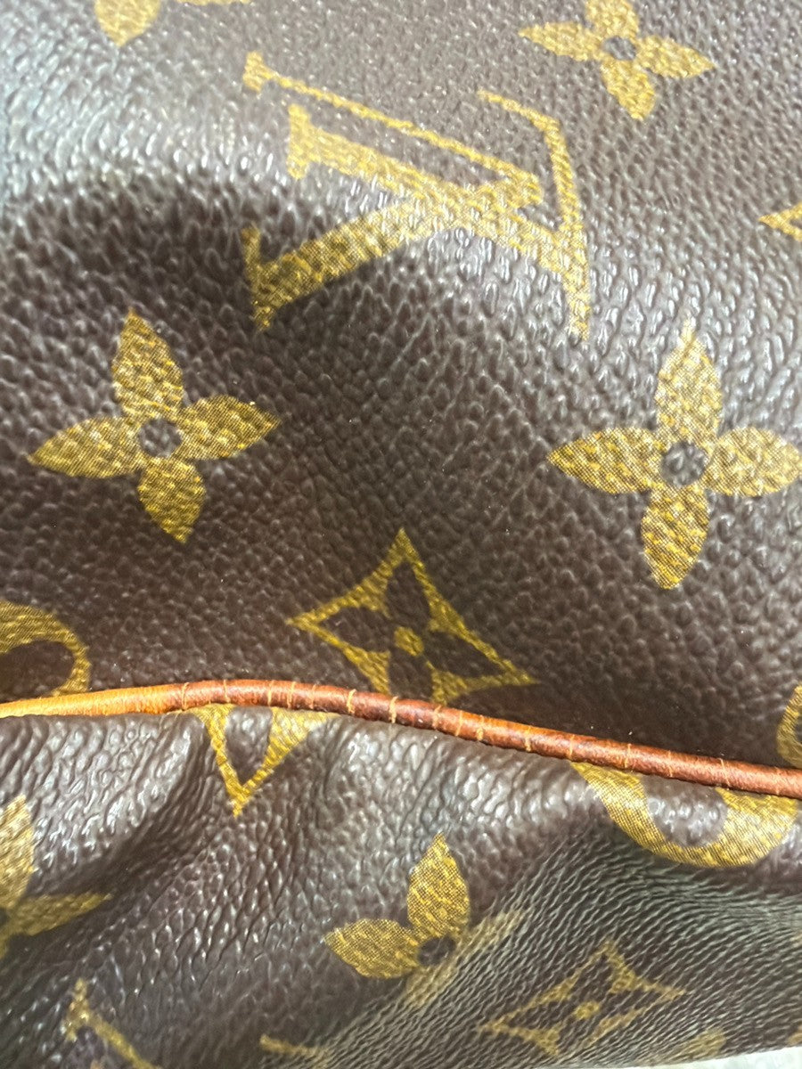 Louis Vuitton Speedy Monogram Canvas Brown Leather Handbag (Pre-Owned)