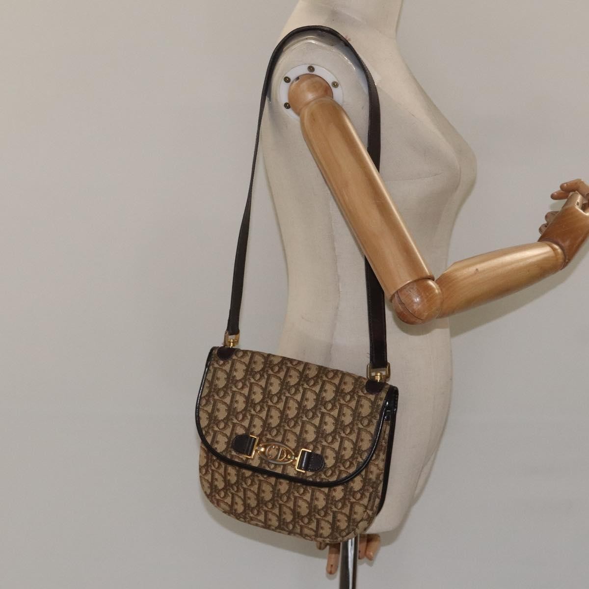 Christian Dior Vintage Trotter Canvas Brown Canvas Shoulder Bag Bag (Pre-Owned)