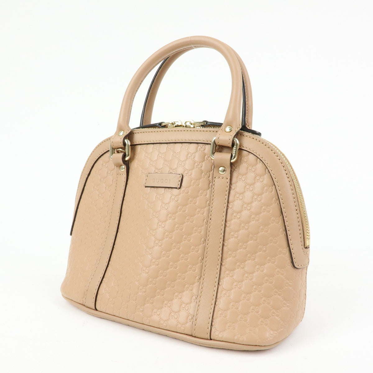 Gucci Convertible Dome Satchel Microguccissima Leather Beige Leather Handbag (Pre-Owned)