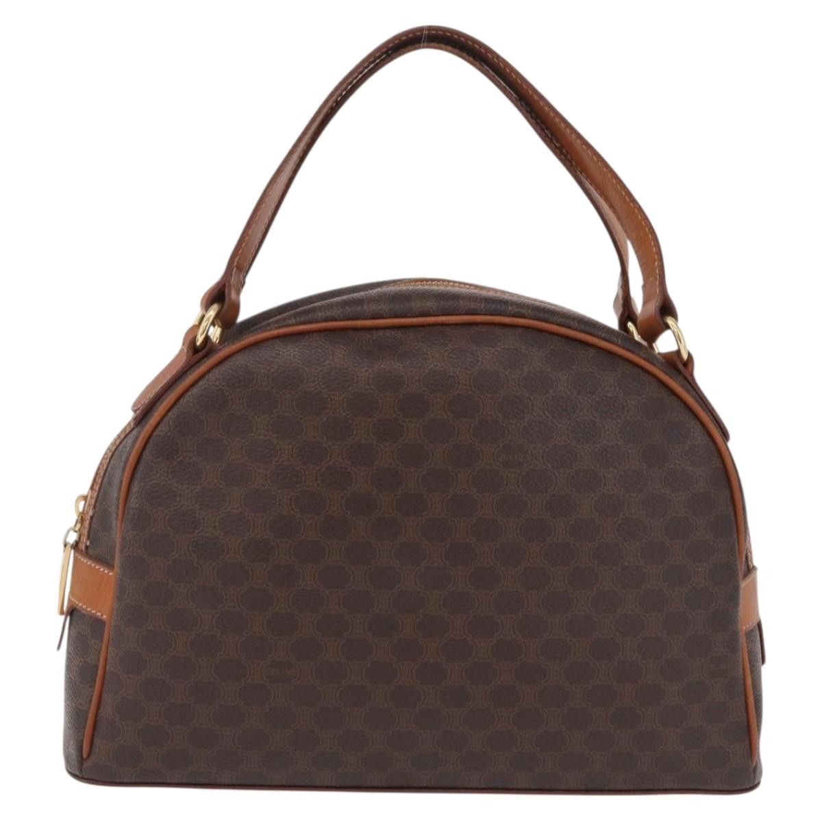 Celine Vintage Handbag Toile Céline Brown Canvas Handbag (Pre-Owned)