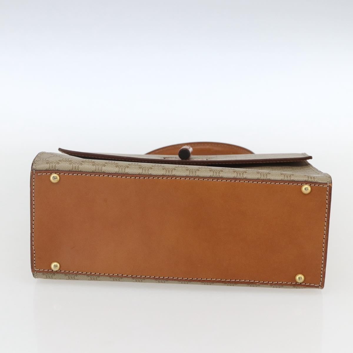 Celine Vintage Macadam Canvas And Leather Beige Canvas Handbag (Pre-Owned)