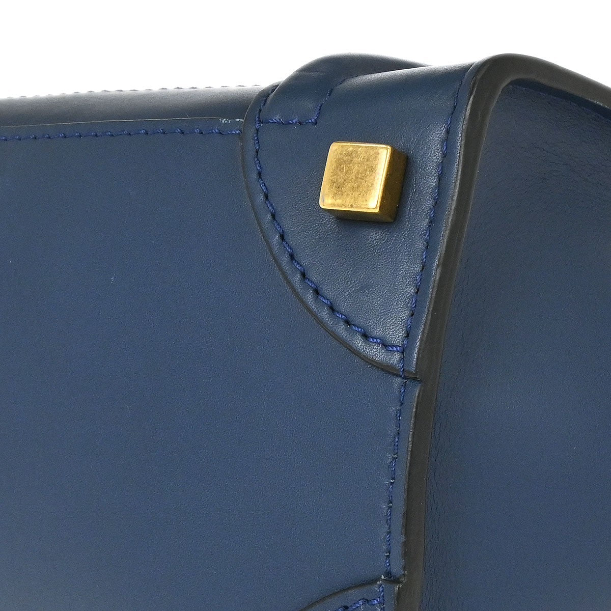 Celine Luggage Smooth Leather Blue Leather Handbag (Pre-Owned)
