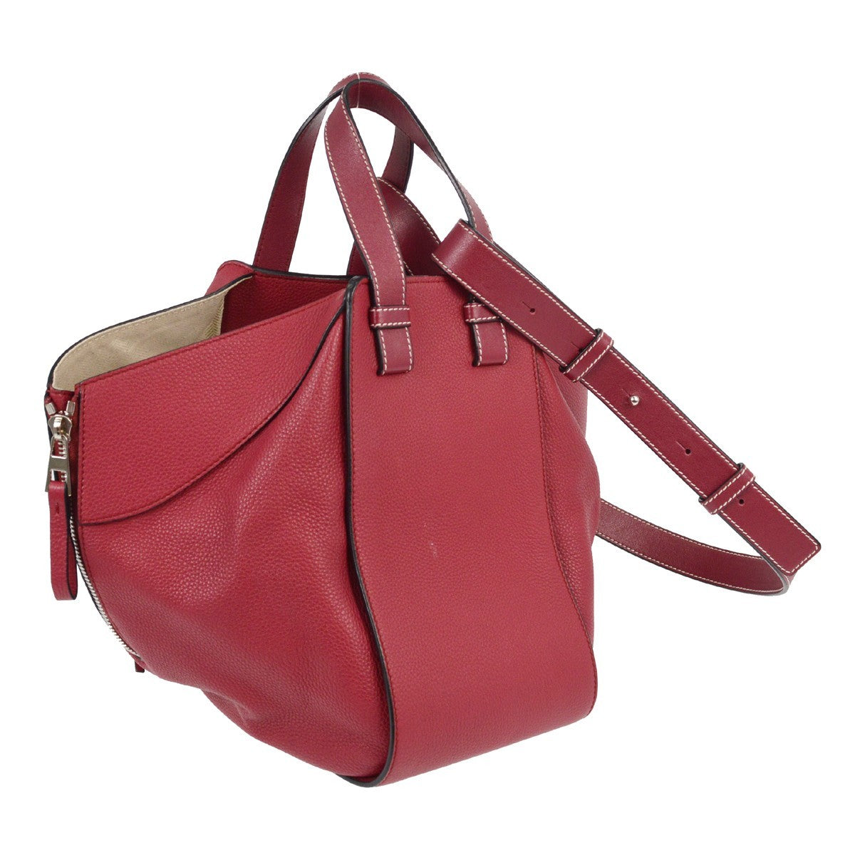 Loewe Hammock Leather Burgundy Leather Handbag (Pre-Owned)